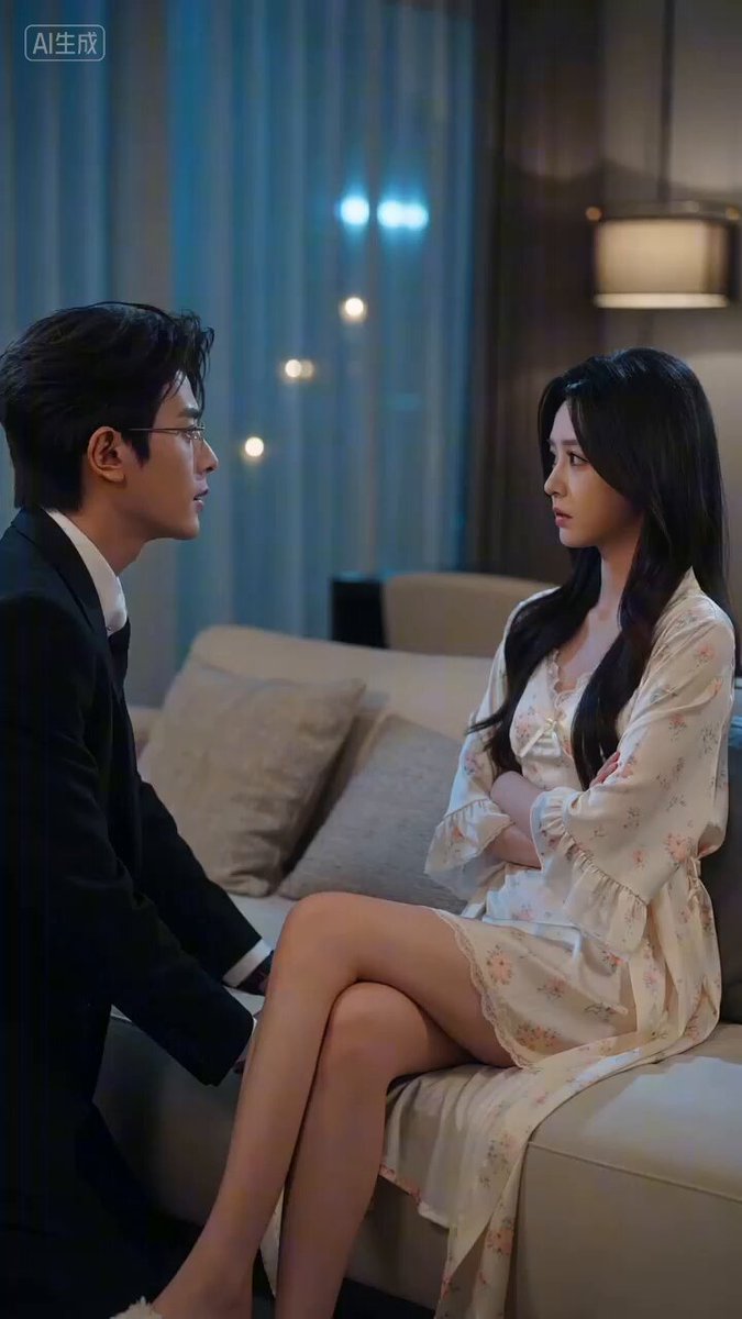 一男一女，超高颜值，细腻冷白皮，电影感，故事感，暗调。